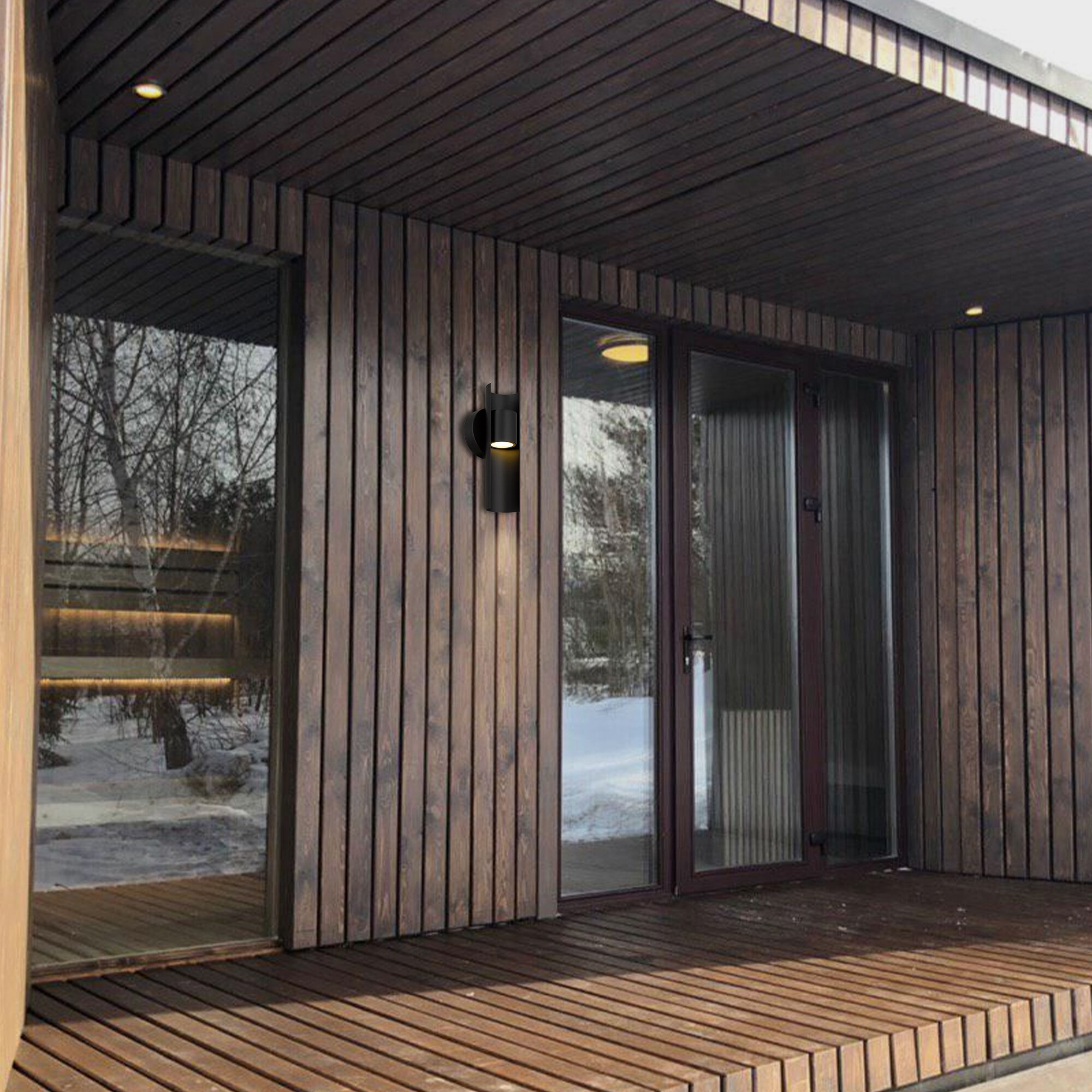 Hugo LED 11.5 inch Sand Black Outdoor Wall Sconce